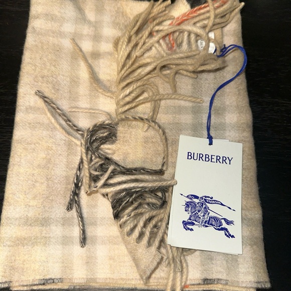 Burberry Tan and Black Plaid Scarf - Picture 1 of 4